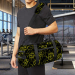 Black And Yellow Daffodil Pattern Print Gym Bag