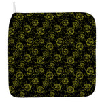 Black And Yellow Daffodil Pattern Print Hand Towel