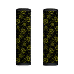 Black And Yellow Daffodil Pattern Print Handle Covers