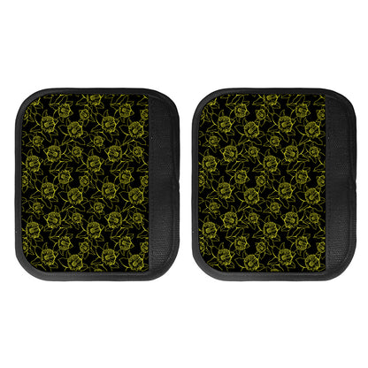 Black And Yellow Daffodil Pattern Print Handle Covers