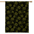 Black And Yellow Daffodil Pattern Print House Flag