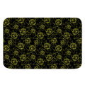 Black And Yellow Daffodil Pattern Print Indoor Door Mat
