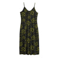 Black And Yellow Daffodil Pattern Print Jersey Midi Cami Dress