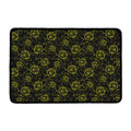 Black And Yellow Daffodil Pattern Print Kitchen Mat