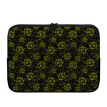 Black And Yellow Daffodil Pattern Print Laptop Sleeve