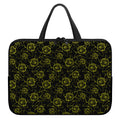 Black And Yellow Daffodil Pattern Print Laptop Sleeve With Handle