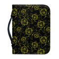 Black And Yellow Daffodil Pattern Print Leather Bible Cover