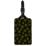 Black And Yellow Daffodil Pattern Print Luggage Tag