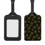 Black And Yellow Daffodil Pattern Print Luggage Tag