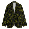 Black And Yellow Daffodil Pattern Print Men's Blazer