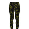 Black And Yellow Daffodil Pattern Print Men's leggings