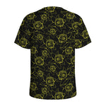 Black And Yellow Daffodil Pattern Print Men's Sports T-Shirt