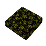 Black And Yellow Daffodil Pattern Print Outdoor Seat Cushion Cover
