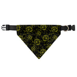Black And Yellow Daffodil Pattern Print Over The Collar Dog Bandana