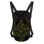 Black And Yellow Daffodil Pattern Print Pet Carrier Backpack