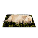 Black And Yellow Daffodil Pattern Print Pet Cooling Mat Cover