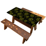 Black And Yellow Daffodil Pattern Print Picnic Table Cover