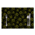 Black And Yellow Daffodil Pattern Print Placemat