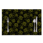Black And Yellow Daffodil Pattern Print Placemat