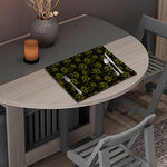 Black And Yellow Daffodil Pattern Print Placemat