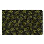 Black And Yellow Daffodil Pattern Print Polyester Doormat