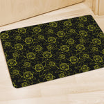 Black And Yellow Daffodil Pattern Print Polyester Doormat