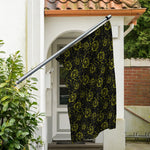Black And Yellow Daffodil Pattern Print Polyester Flag