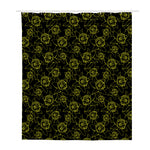 Black And Yellow Daffodil Pattern Print Polyester Shower Curtain