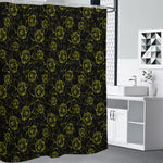 Black And Yellow Daffodil Pattern Print Premium Shower Curtain