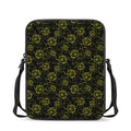Black And Yellow Daffodil Pattern Print Rectangular Crossbody Bag