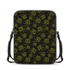 Black And Yellow Daffodil Pattern Print Rectangular Crossbody Bag