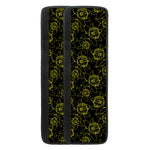 Black And Yellow Daffodil Pattern Print Refrigerator Handle Covers