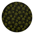 Black And Yellow Daffodil Pattern Print Round Blanket