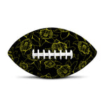 Black And Yellow Daffodil Pattern Print Rugby Ball