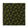 Black And Yellow Daffodil Pattern Print Silk Bandana