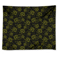 Black And Yellow Daffodil Pattern Print Tapestry