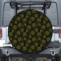 Black And Yellow Daffodil Pattern Print Tire Cover