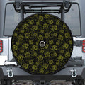 Black And Yellow Daffodil Pattern Print Tire Cover With Camera Hole