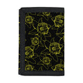 Black And Yellow Daffodil Pattern Print Trifold Wallet