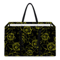 Black And Yellow Daffodil Pattern Print Utility Tote Bag