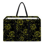 Black And Yellow Daffodil Pattern Print Utility Tote Bag