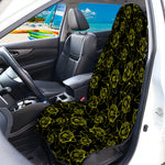 Black And Yellow Daffodil Pattern Print Waterproof Car Seat Cover