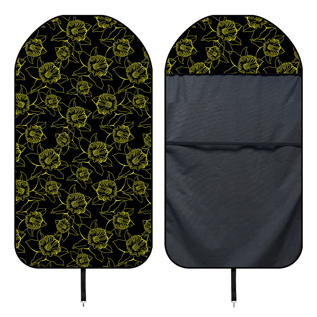 Black And Yellow Daffodil Pattern Print Waterproof Car Seat Cover