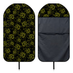 Black And Yellow Daffodil Pattern Print Waterproof Car Seat Cover