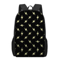 Black And Yellow Lightning Pattern Print 17 Inch Backpack