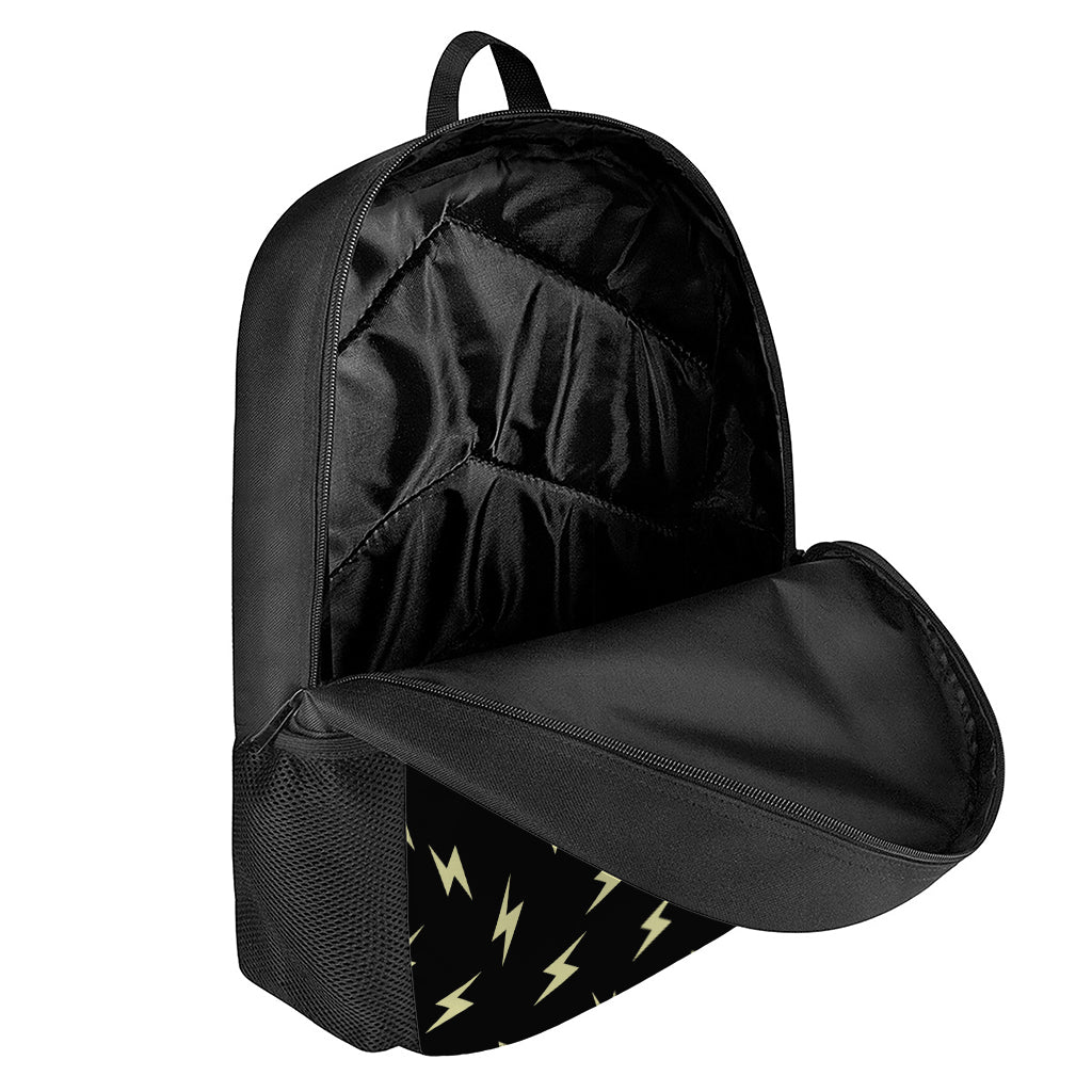 Black And Yellow Lightning Pattern Print 17 Inch Backpack