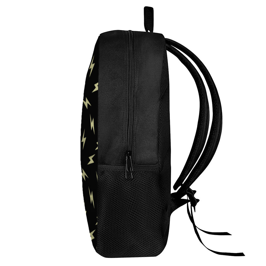 Black And Yellow Lightning Pattern Print 17 Inch Backpack