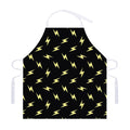 Black And Yellow Lightning Pattern Print Adjustable Apron