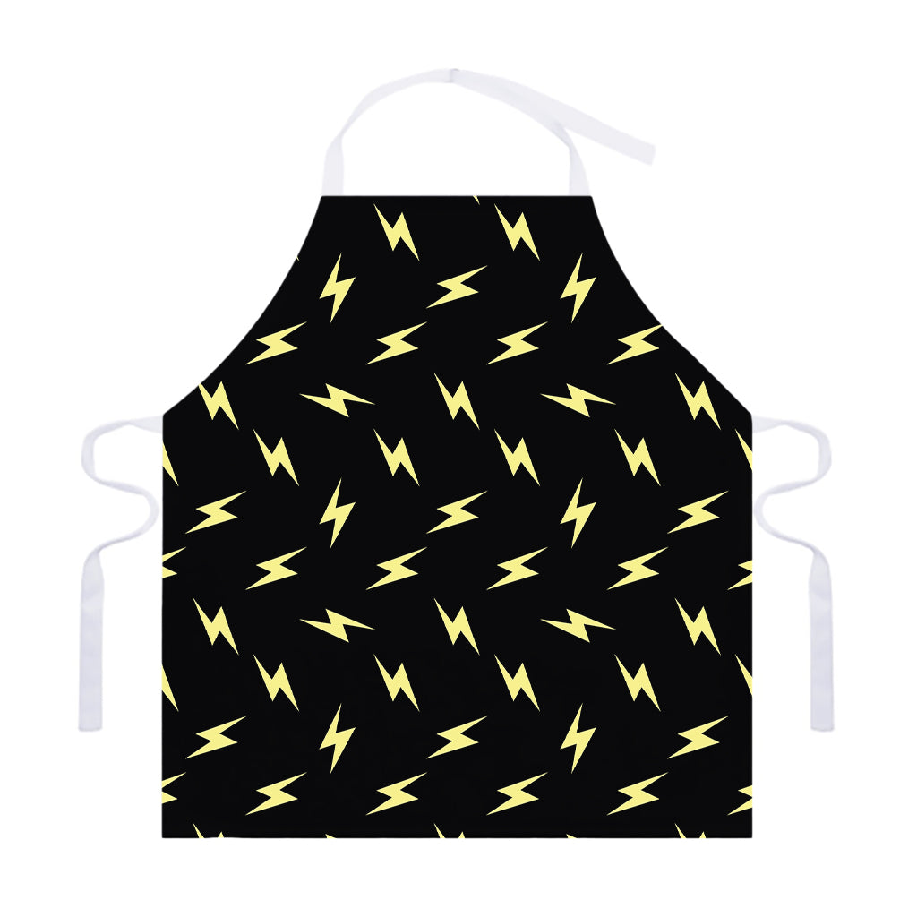 Black And Yellow Lightning Pattern Print Adjustable Apron