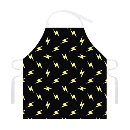 Black And Yellow Lightning Pattern Print Adjustable Apron
